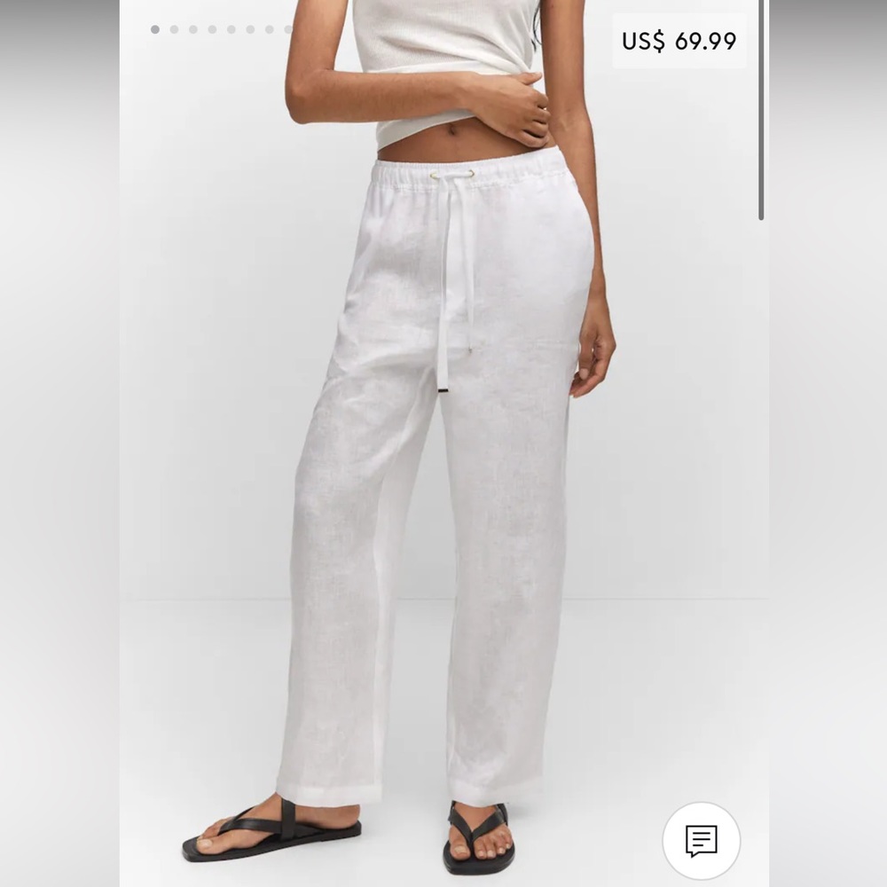 Bow linen pants